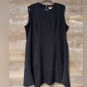 Louis Vuitton Uniformes Elegant Black Midi Dress Size 52